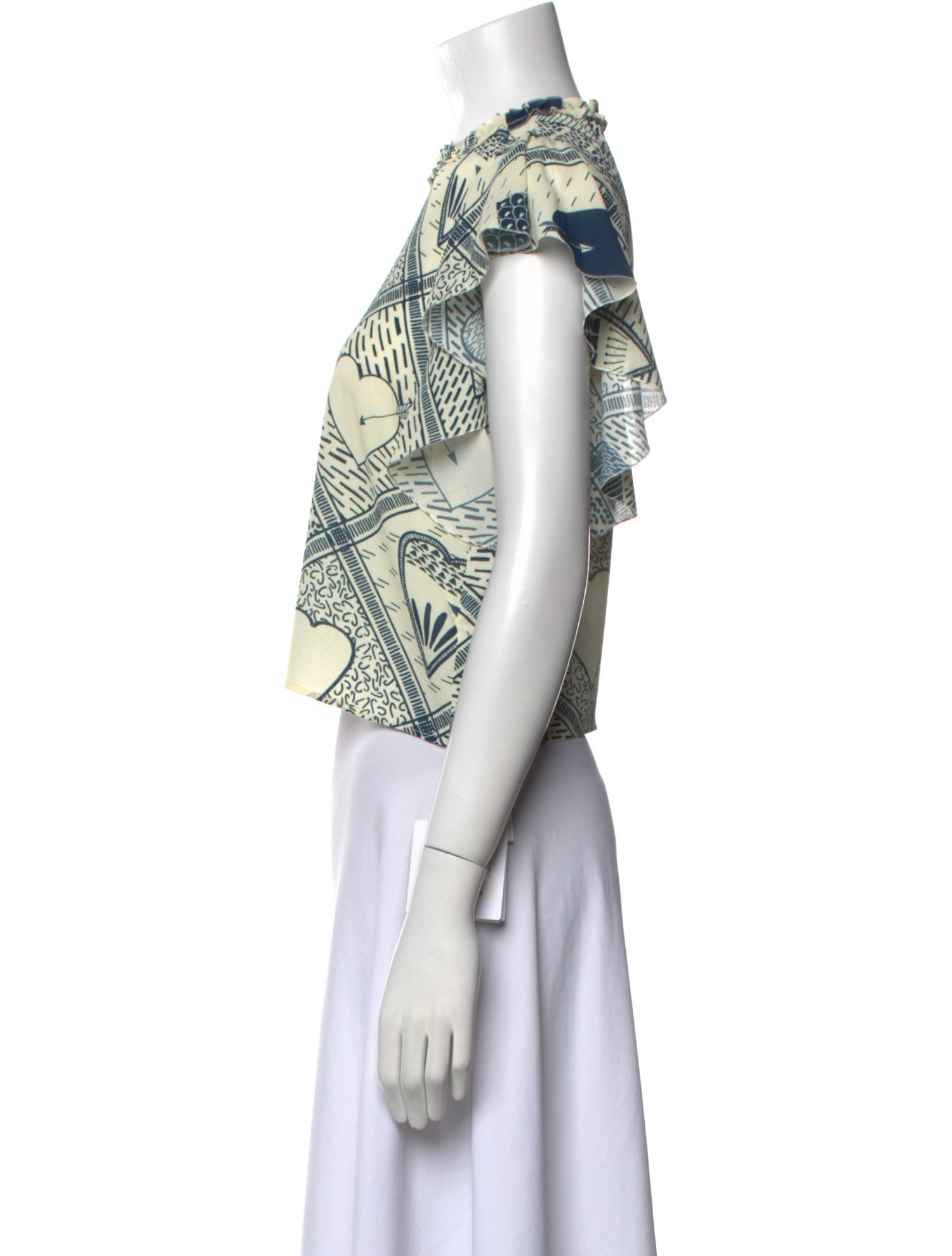 Red Valentino Printed Crew Neck Crop Top w/ Tags