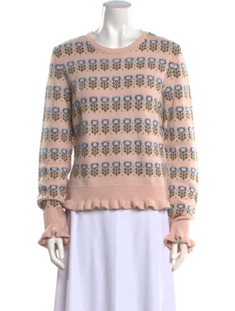 Red Valentino Striped Crew Neck Sweater