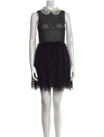 Red Valentino Lace Pattern Mini Dress