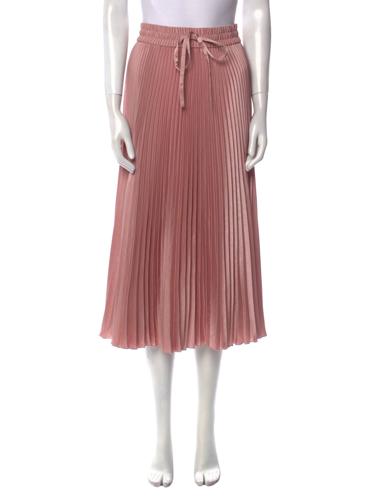 Red Valentino Pleated Accents Midi Length Skirt