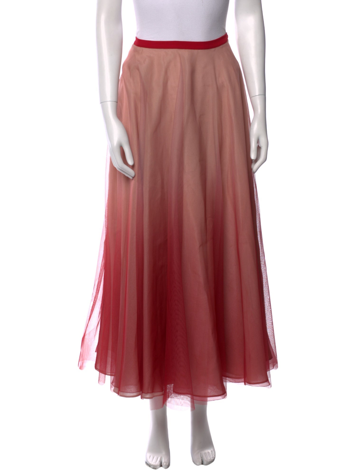 Red Valentino Silk Long Skirt