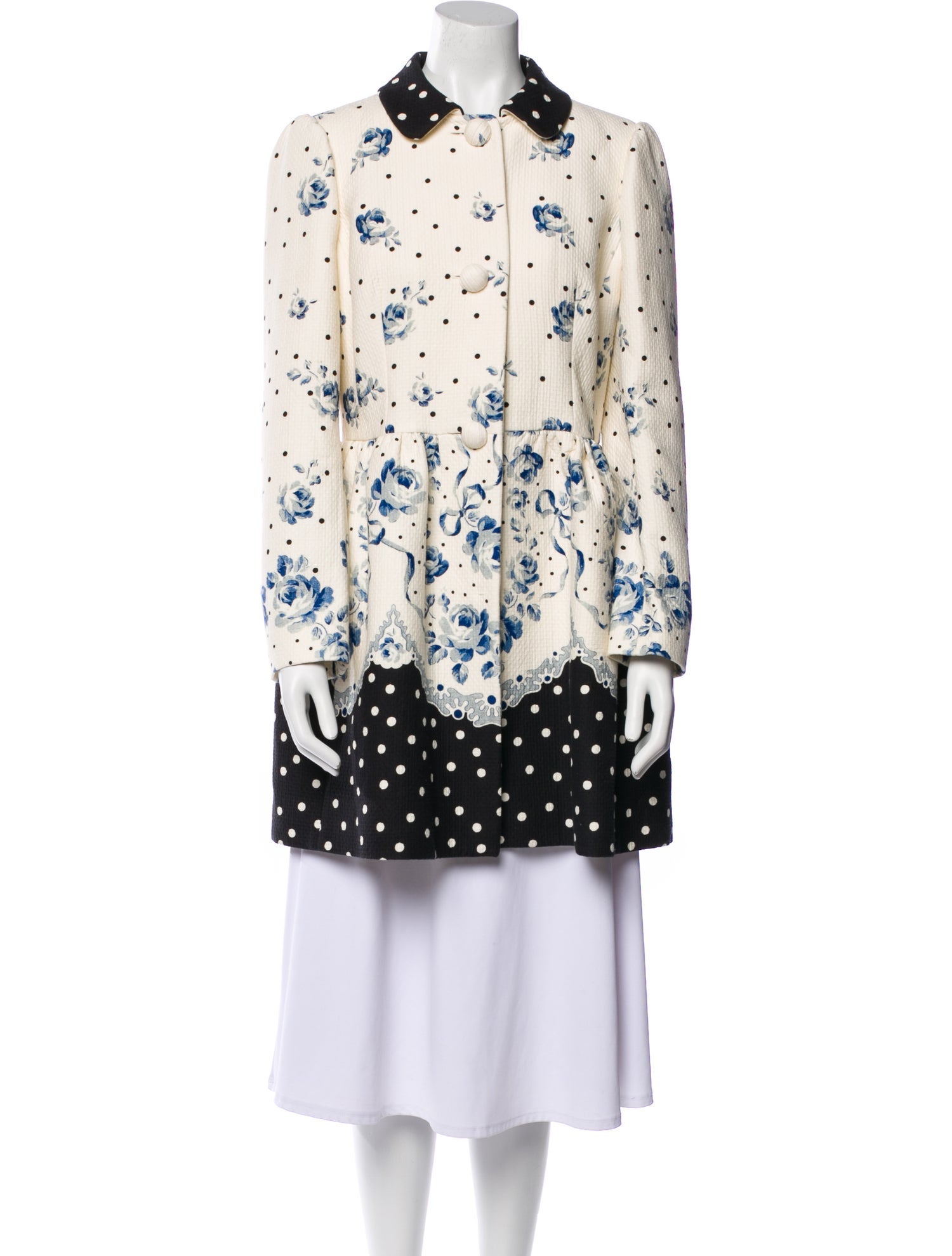 Red Valentino Floral Print Coat