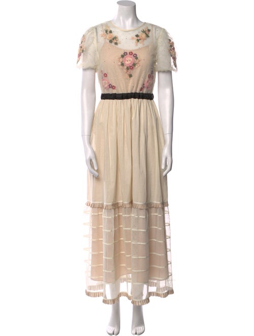 Red Valentino Colorblock Pattern Long Dress