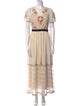 Red Valentino Colorblock Pattern Long Dress