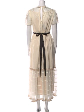 Red Valentino Colorblock Pattern Long Dress