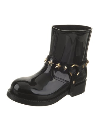 Red Valentino Rubber Chain-Link Accents Rain Boots
