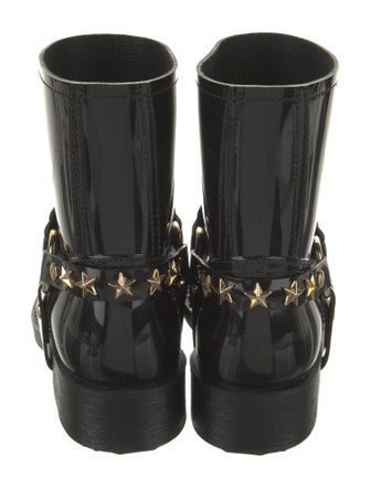 Red Valentino Rubber Chain-Link Accents Rain Boots