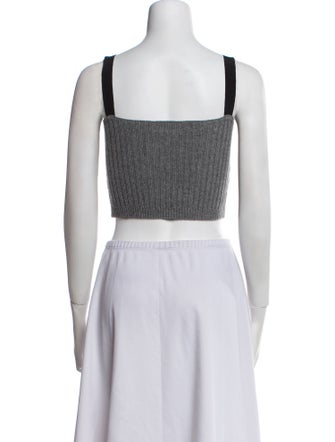 Red Valentino Square Neckline Sleeveless Crop Top