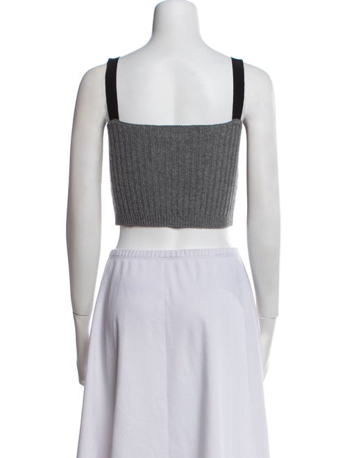 Red Valentino Square Neckline Sleeveless Crop Top