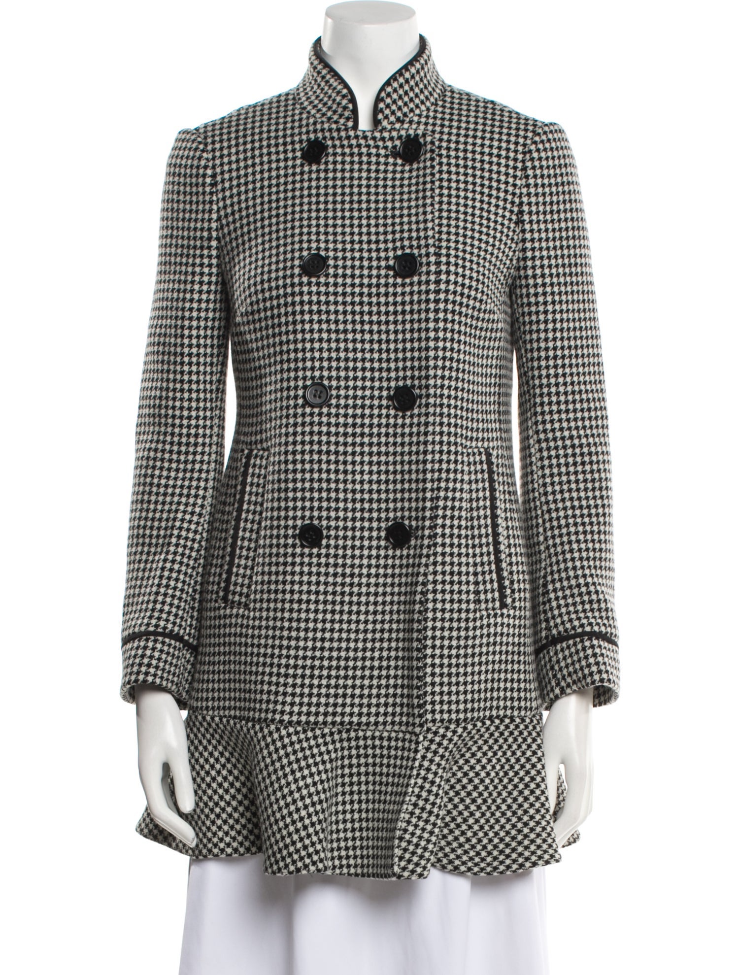 Red Valentino Houndstooth Print Coat