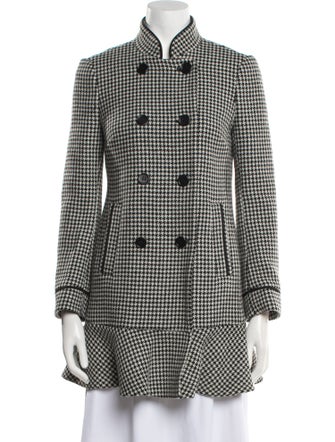 Red Valentino Houndstooth Print Coat