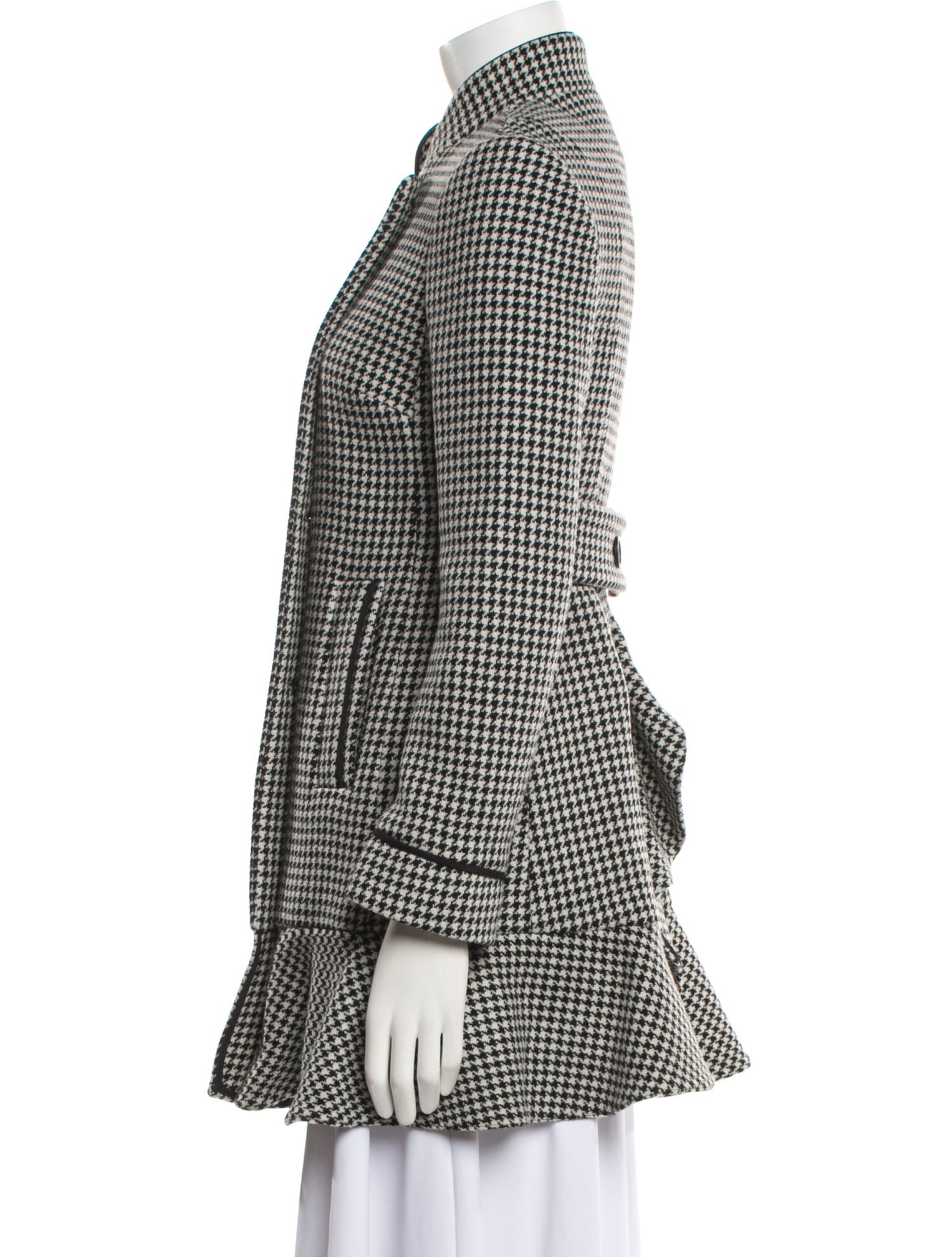 Red Valentino Houndstooth Print Coat
