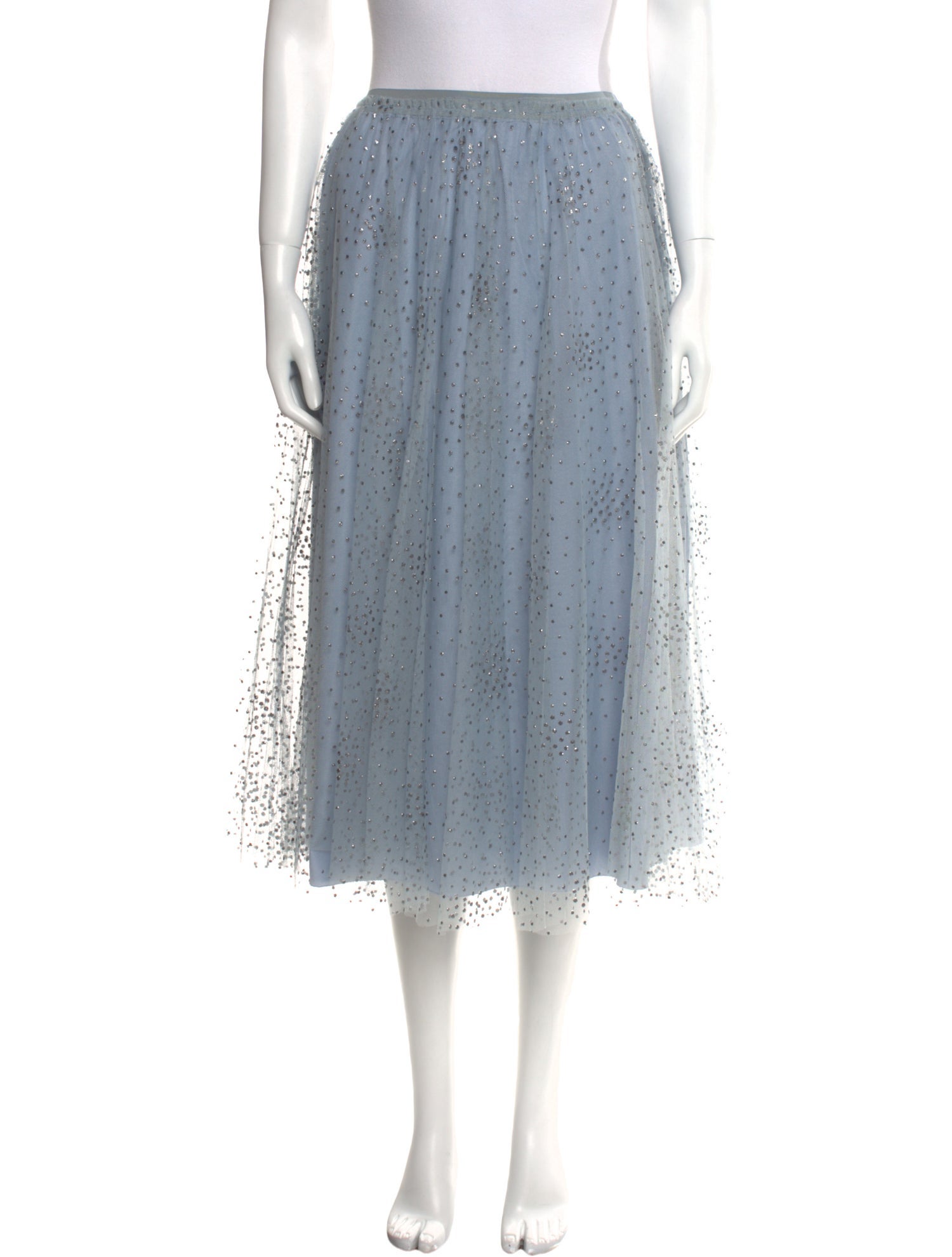 Red Valentino Sequin Embellishments Midi Length Skirt