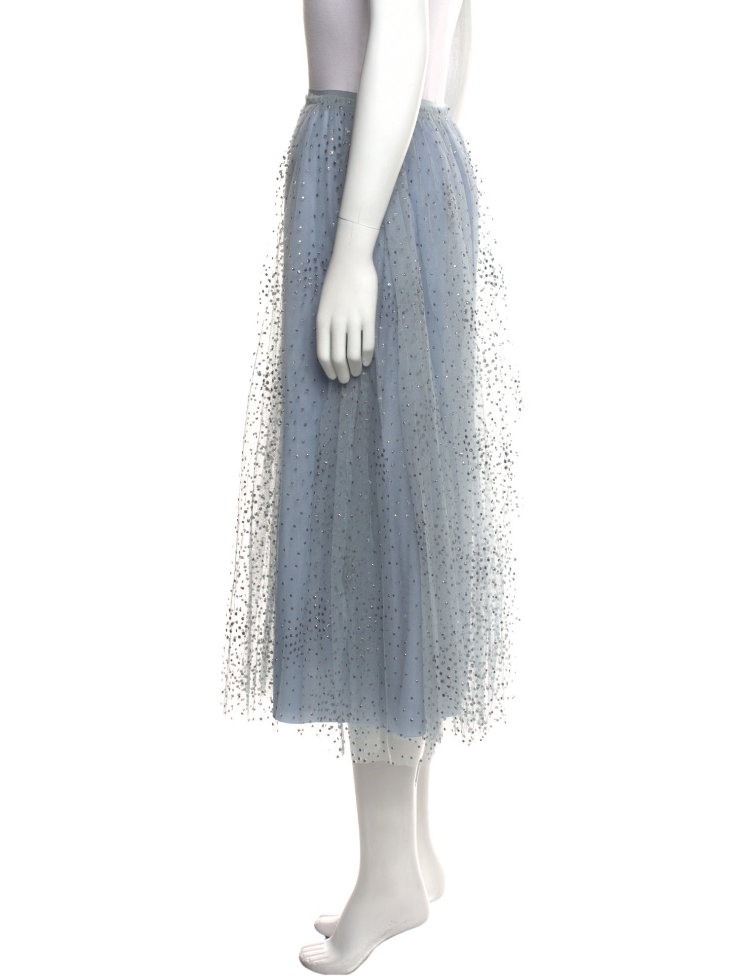 Red Valentino Sequin Embellishments Midi Length Skirt