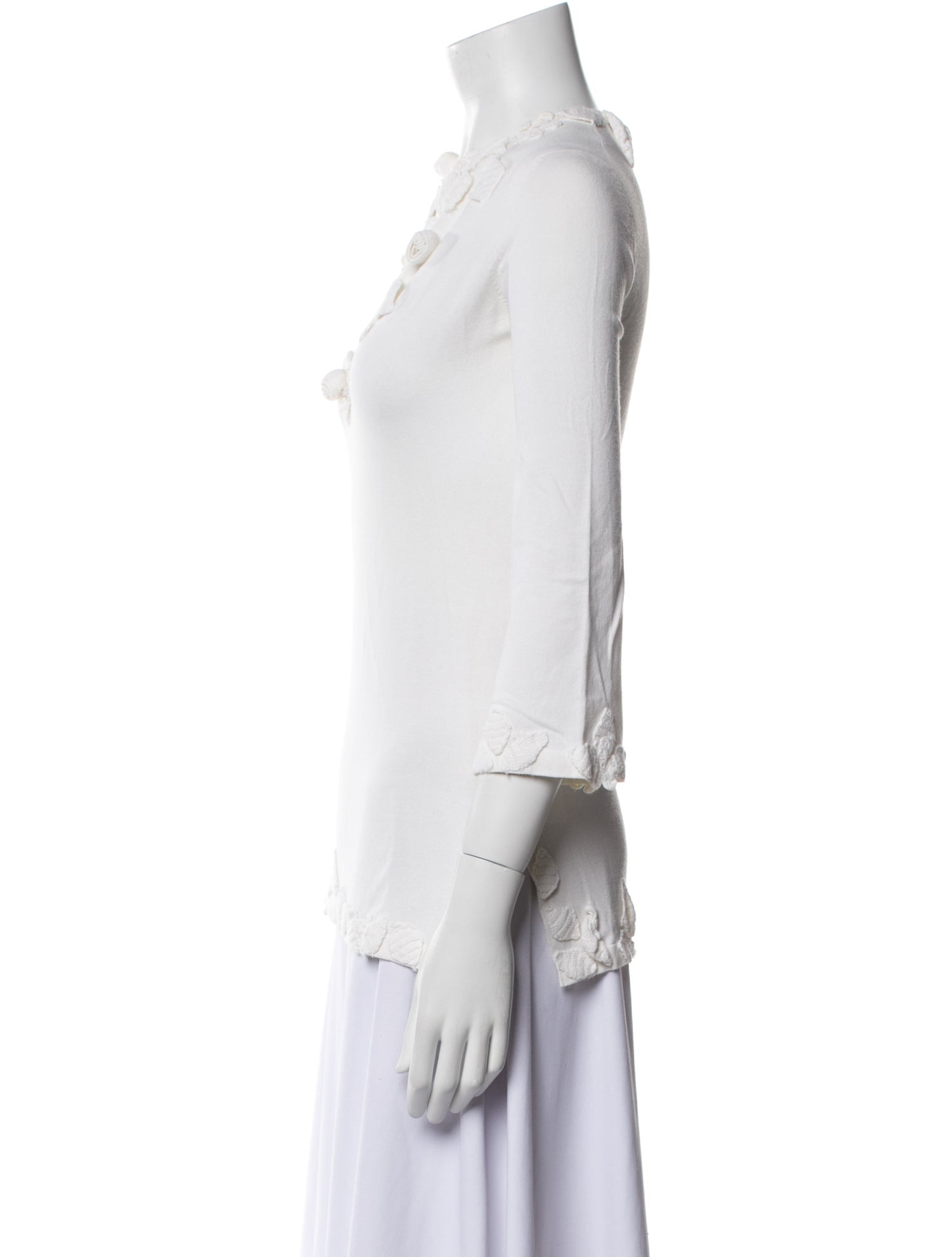 Red Valentino V-Neck Three-Quarter Sleeve Tunic