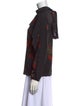Red Valentino Floral Print Mock Neck Blouse