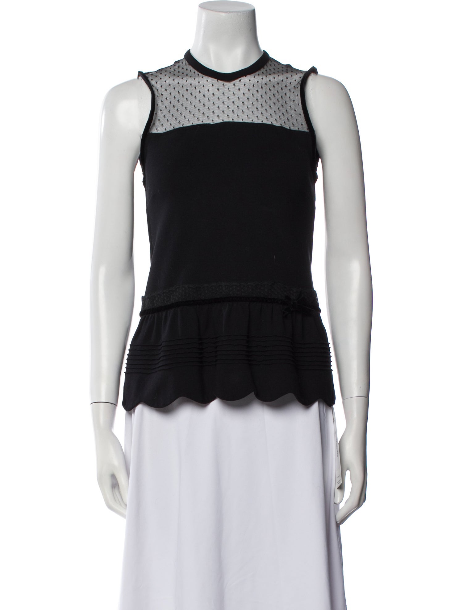 Red Valentino Crew Neck Sleeveless Top