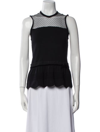 Red Valentino Crew Neck Sleeveless Top