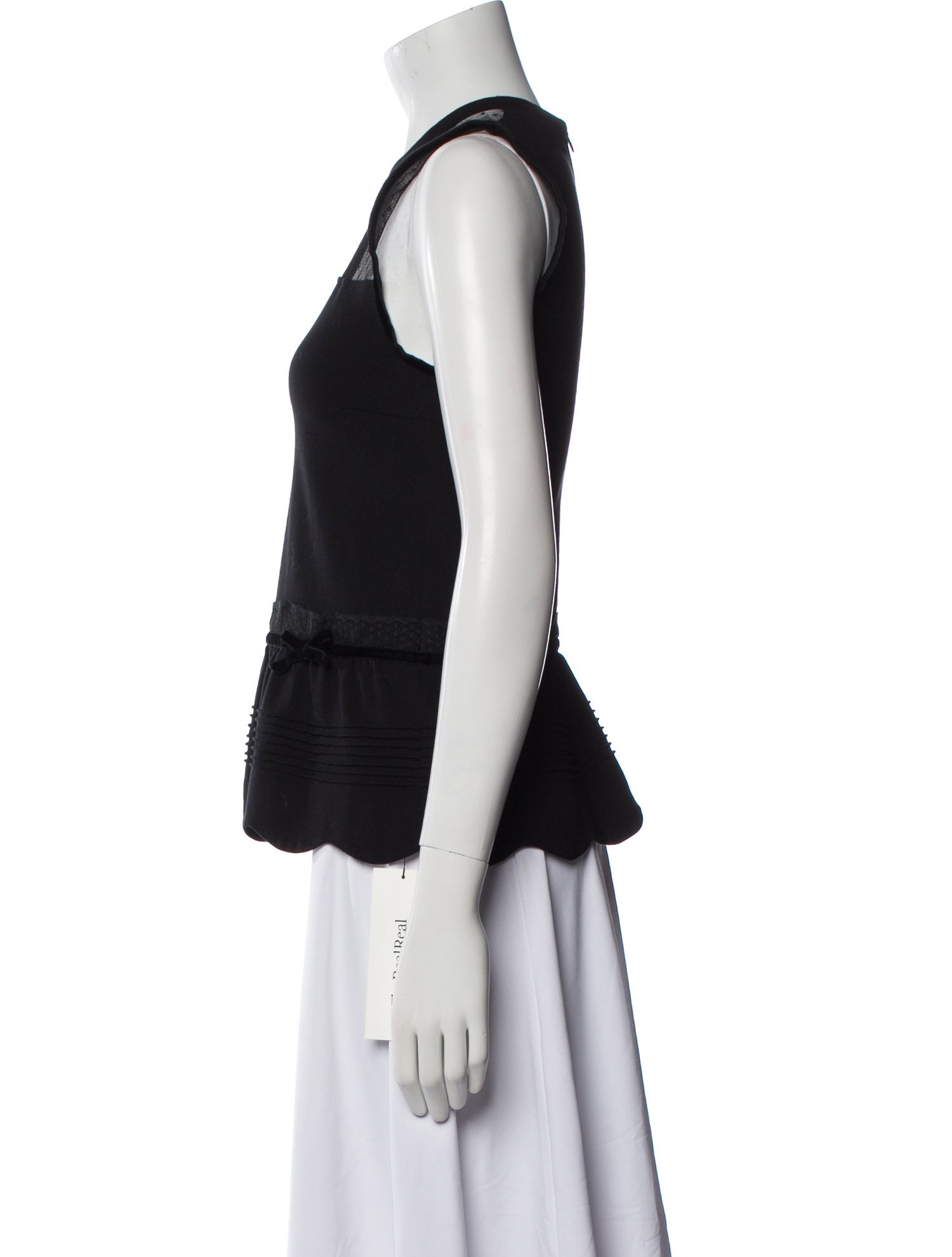 Red Valentino Crew Neck Sleeveless Top