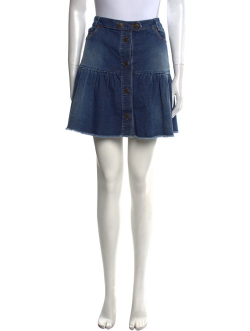 Red Valentino Raw-Edge Trim Mini Skirt