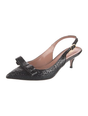Red Valentino Glitter Glitter Accents Slingback Pumps