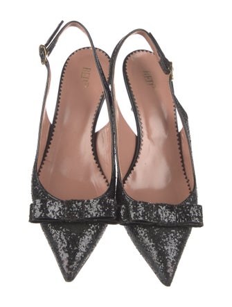 Red Valentino Glitter Glitter Accents Slingback Pumps