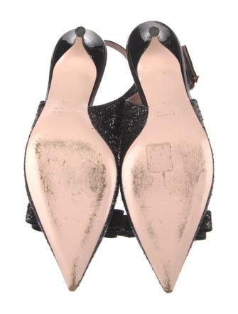 Red Valentino Glitter Glitter Accents Slingback Pumps