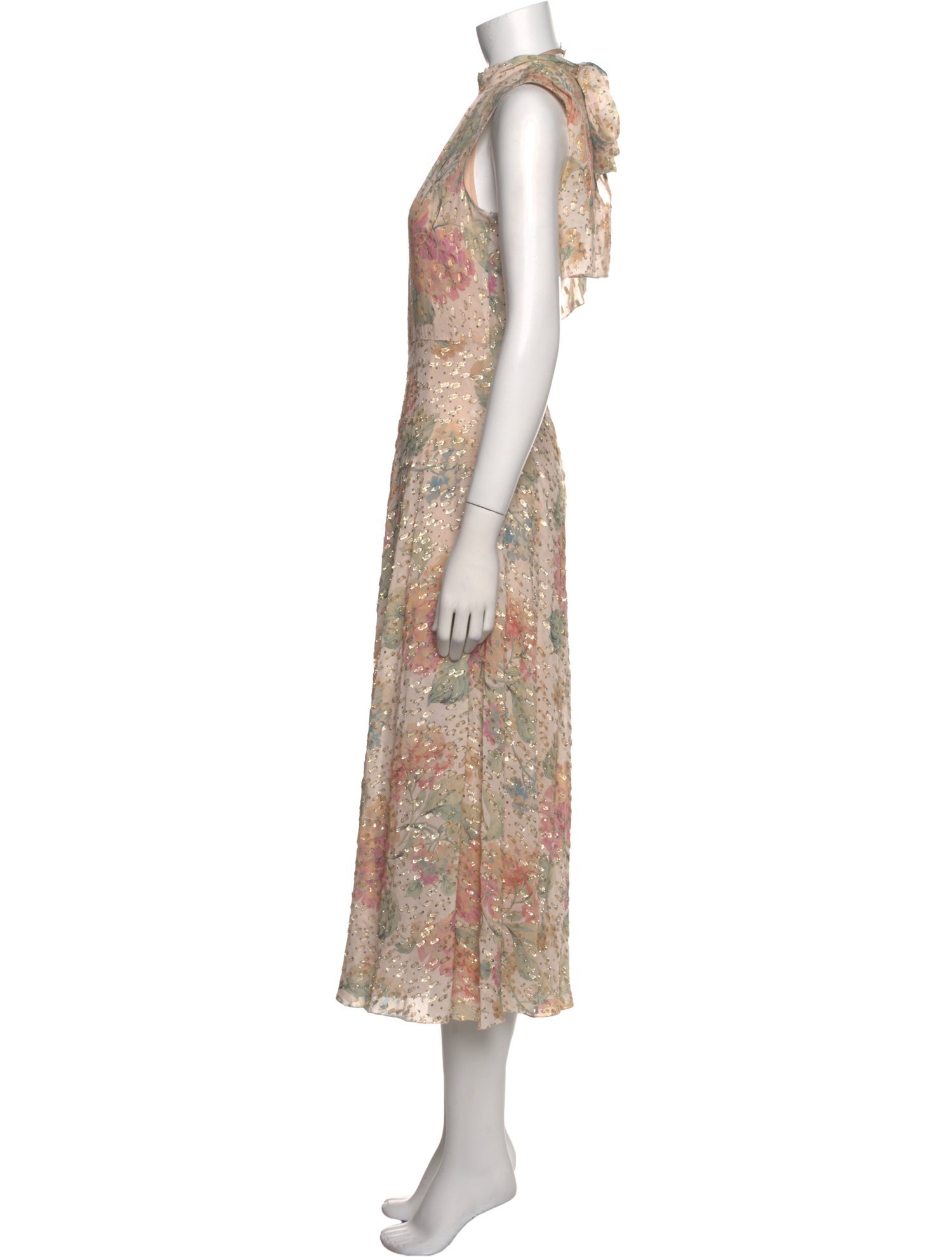 Red Valentino Floral Print Long Dress