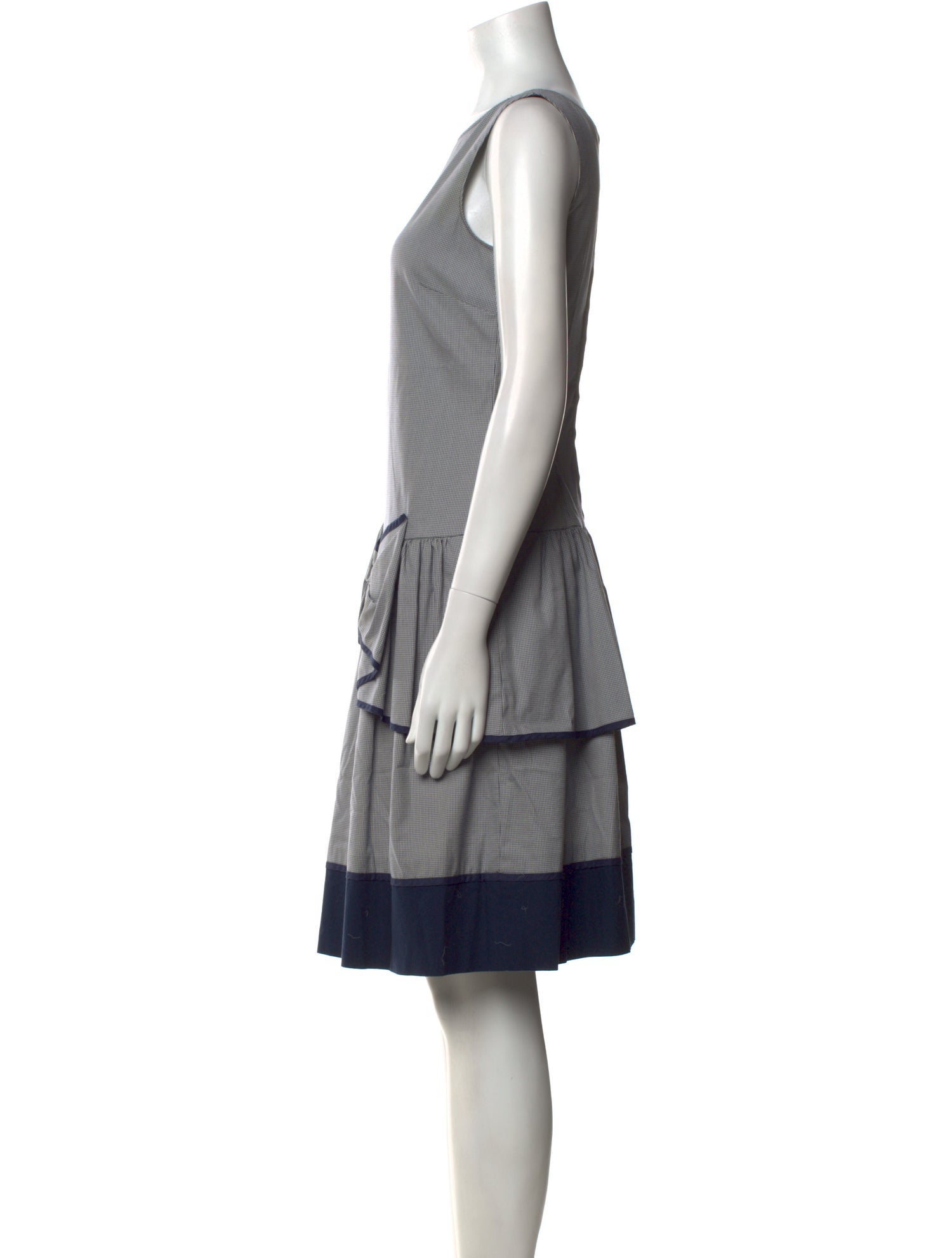 Red Valentino Plaid Print Knee-Length Dress