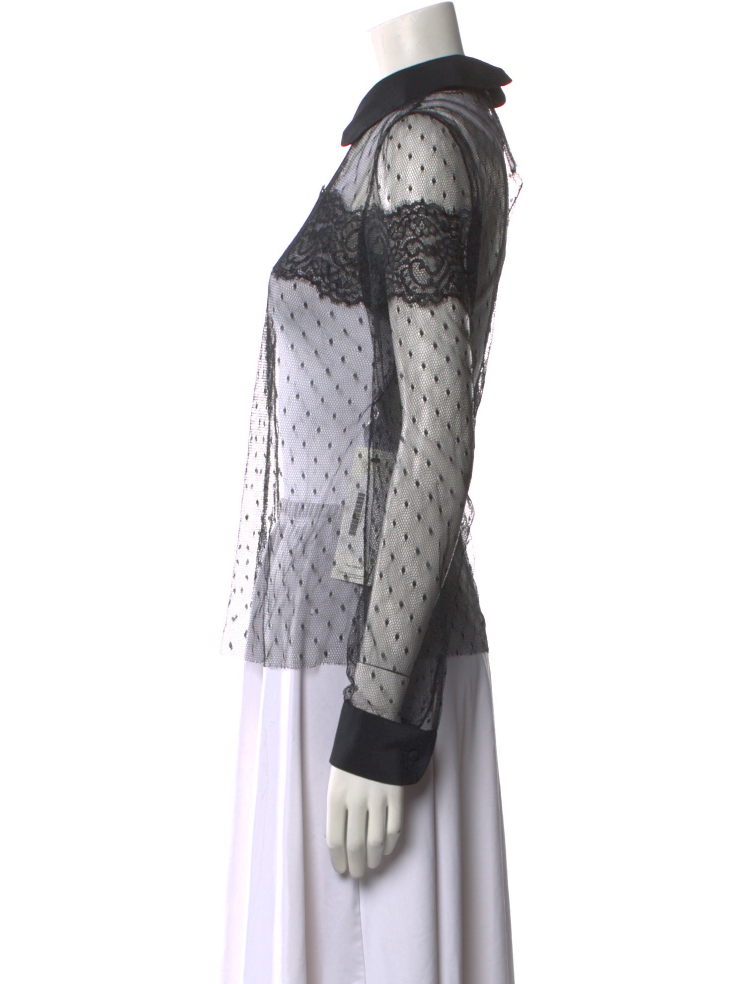 Red Valentino Lace Printed Button-Up Top