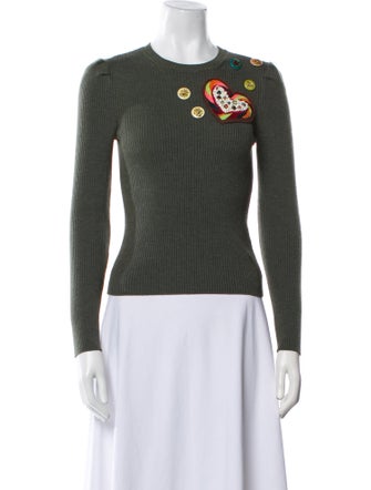 Red Valentino Virgin Wool Graphic Print Sweater