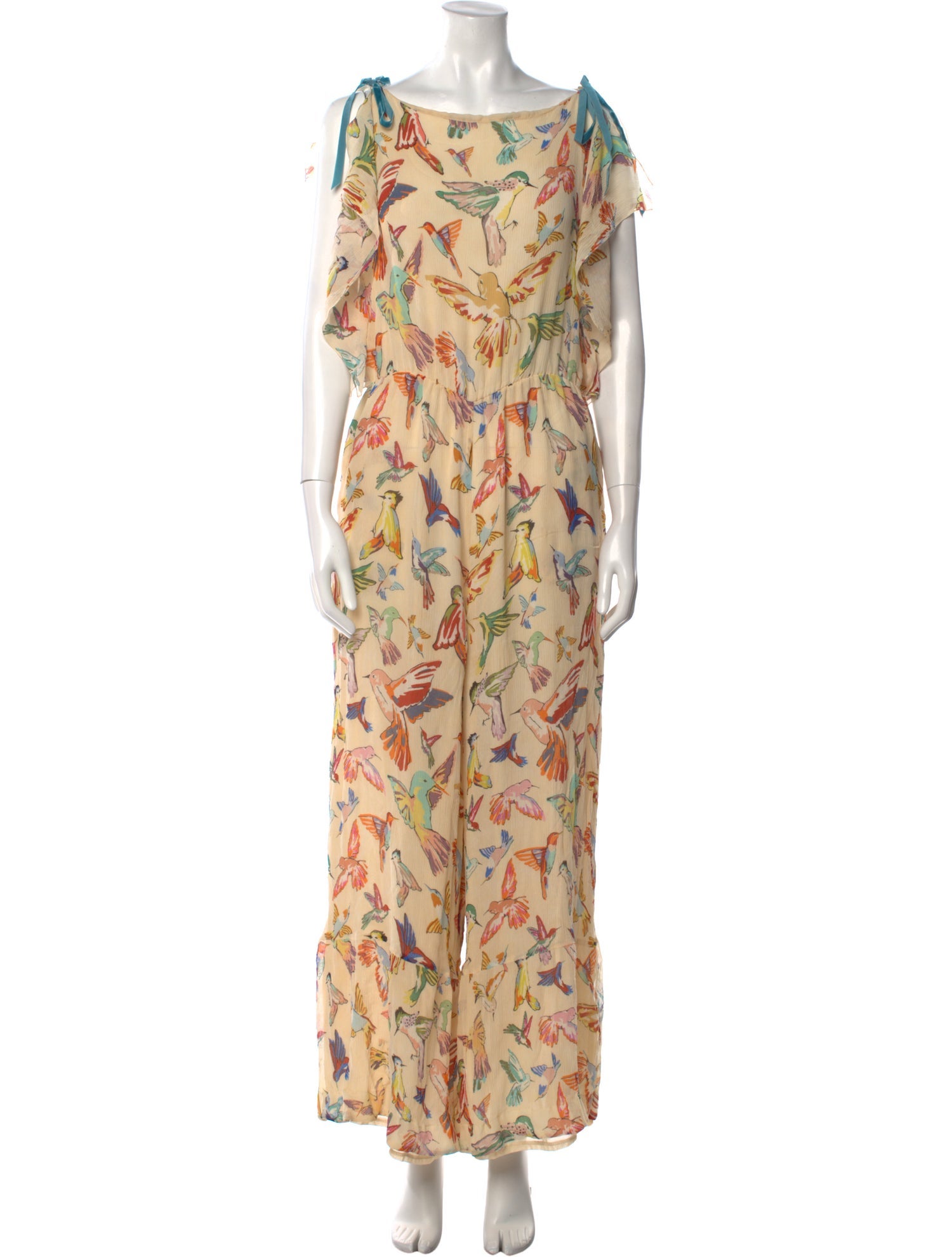 Red Valentino Silk Printed Jumpsuit