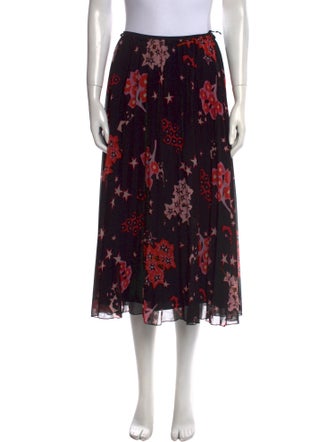 Red Valentino Floral Print Midi Length Skirt