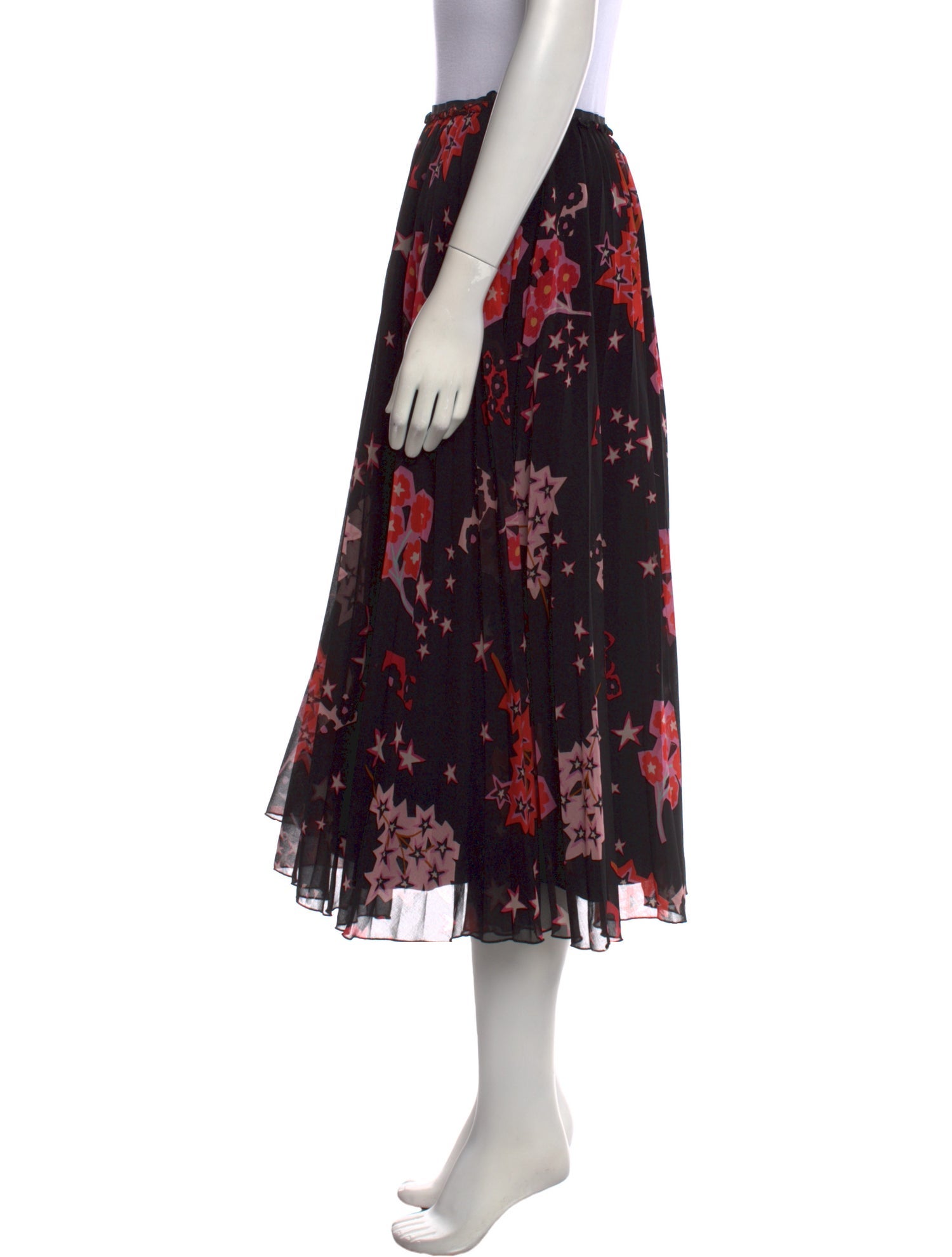 Red Valentino Floral Print Midi Length Skirt