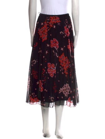 Red Valentino Floral Print Midi Length Skirt
