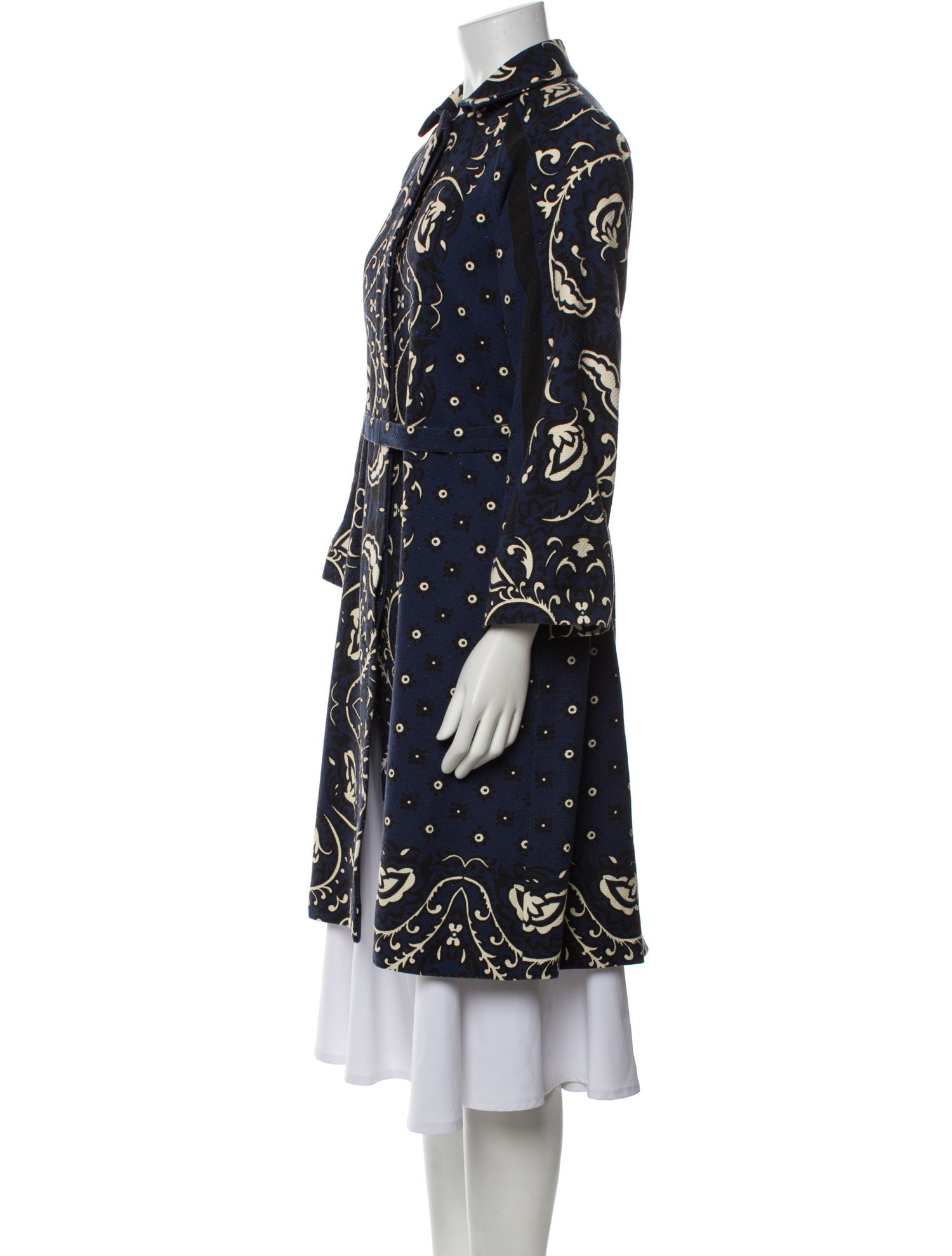 Red Valentino Floral Print Trench Coat