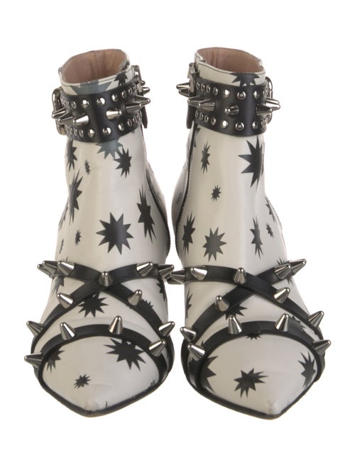 Red Valentino Leather Printed Lace-Up Boots