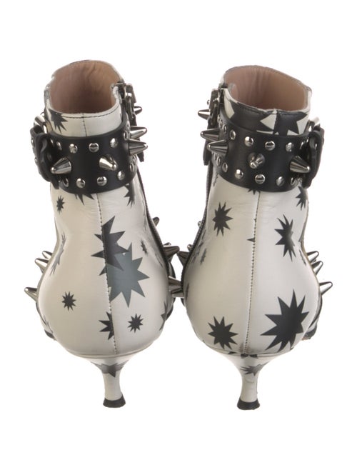 Red Valentino Leather Printed Lace-Up Boots