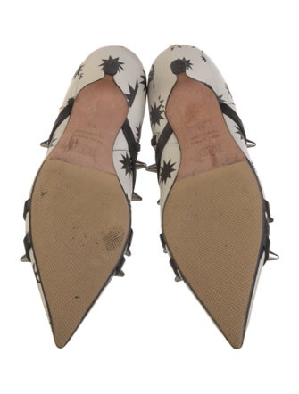 Red Valentino Leather Printed Lace-Up Boots