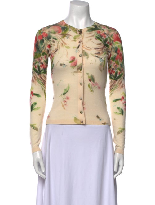 Red Valentino Virgin Wool Floral Print Sweater