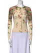 Red Valentino Virgin Wool Floral Print Sweater