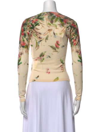Red Valentino Virgin Wool Floral Print Sweater