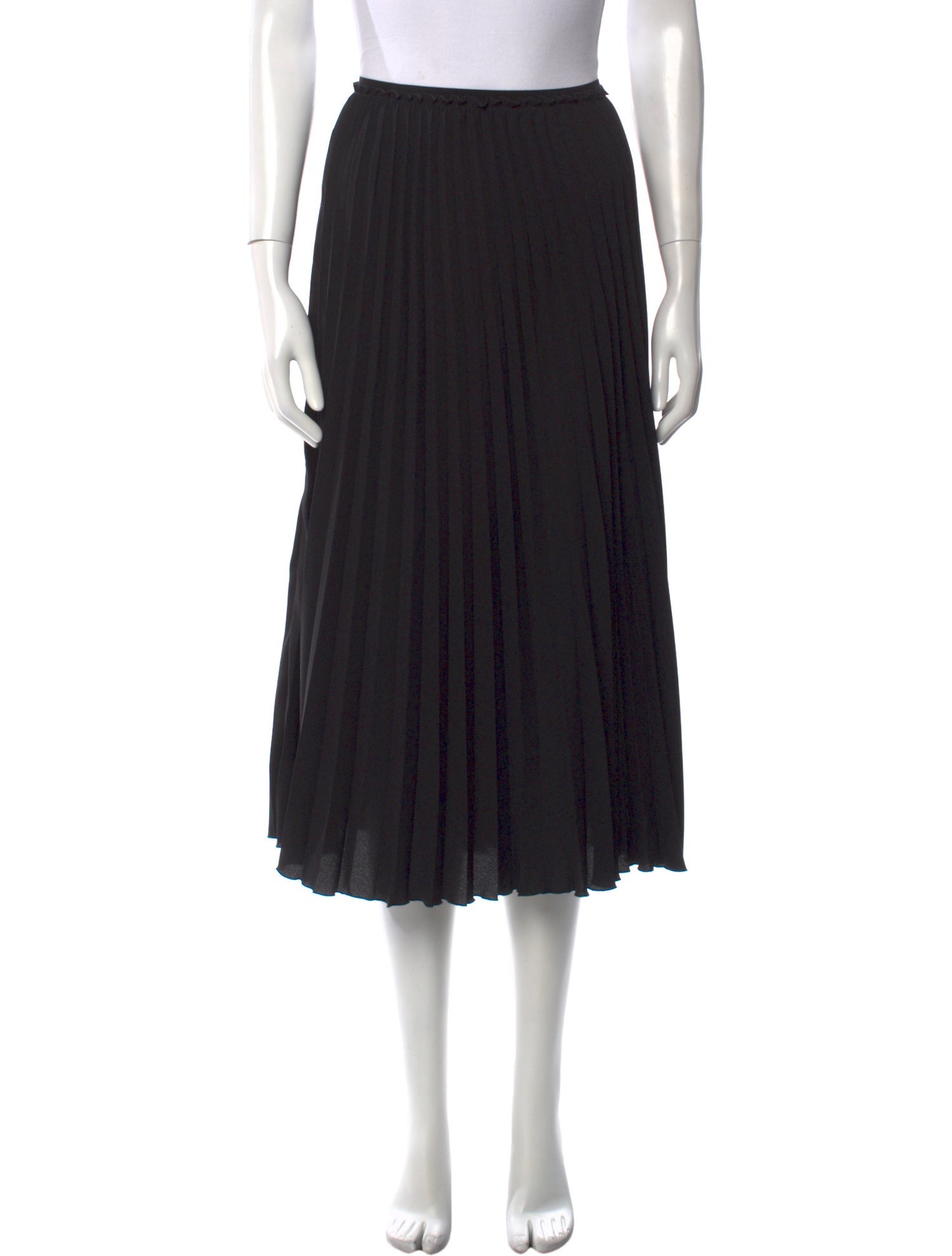 Red Valentino Pleated Accents Midi Length Skirt