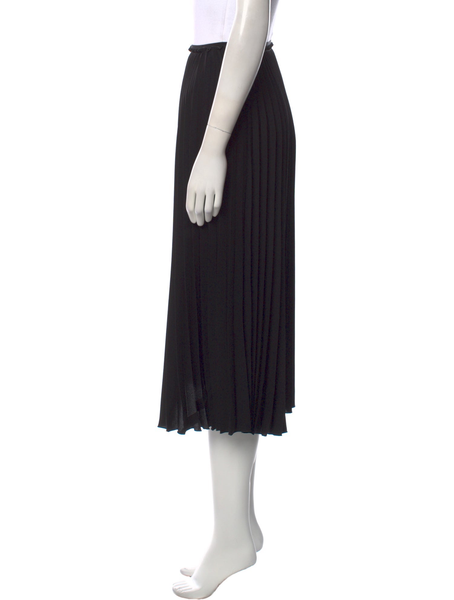 Red Valentino Pleated Accents Midi Length Skirt