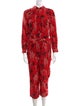 Red Valentino Silk Floral Print Jumpsuit