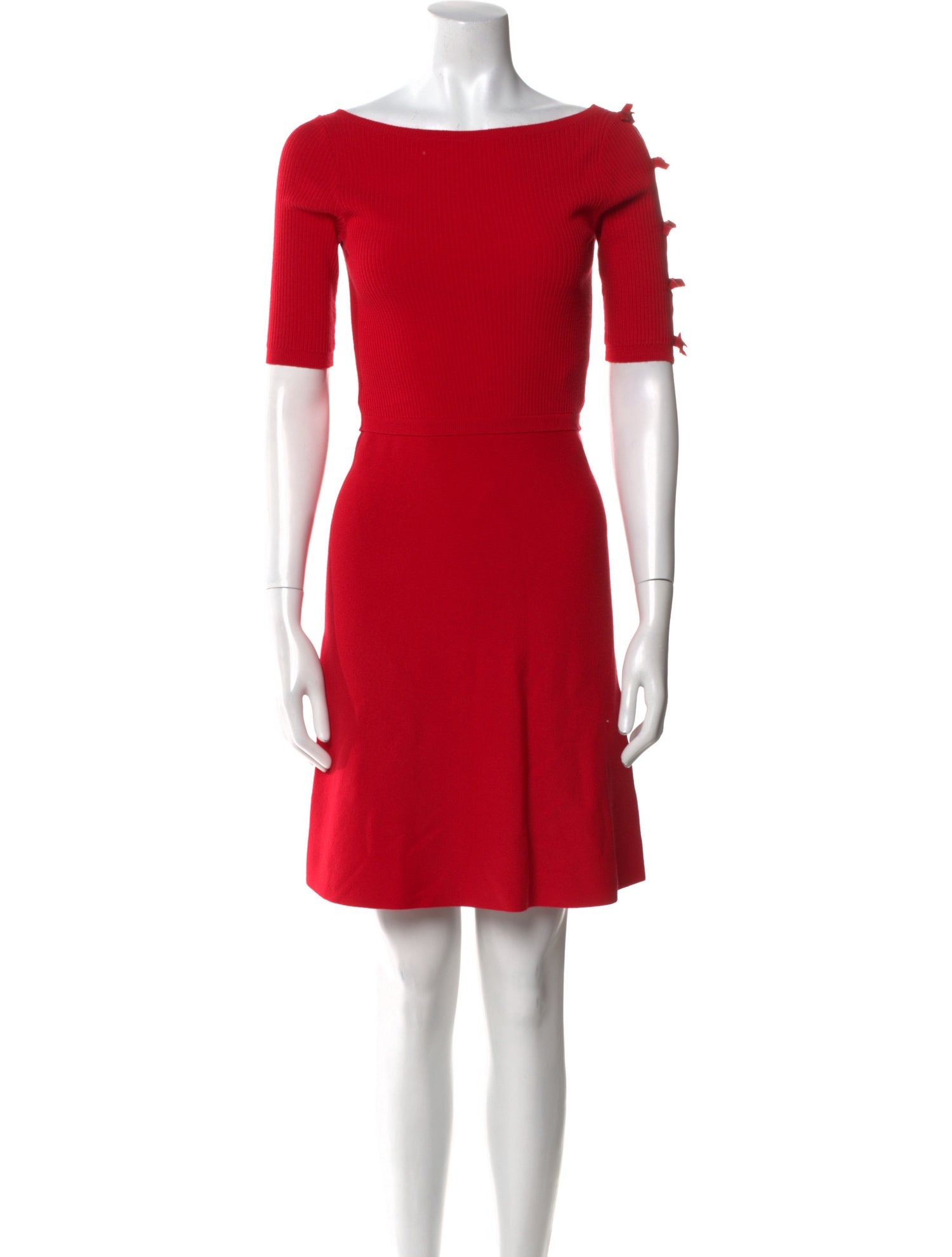 Red Valentino Bateau Neckline Mini Dress
