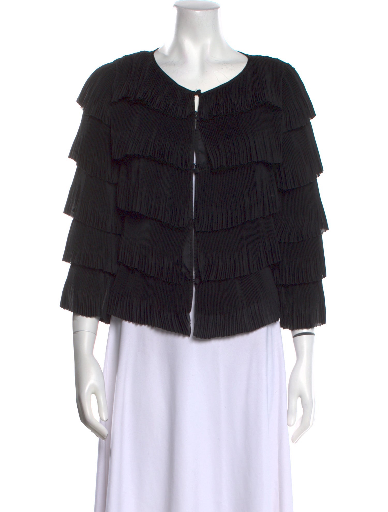 Red Valentino V-Neck Three-Quarter Sleeve Blouse