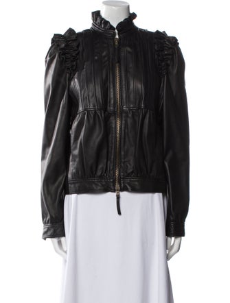 Red Valentino Lamb Leather Biker Jacket