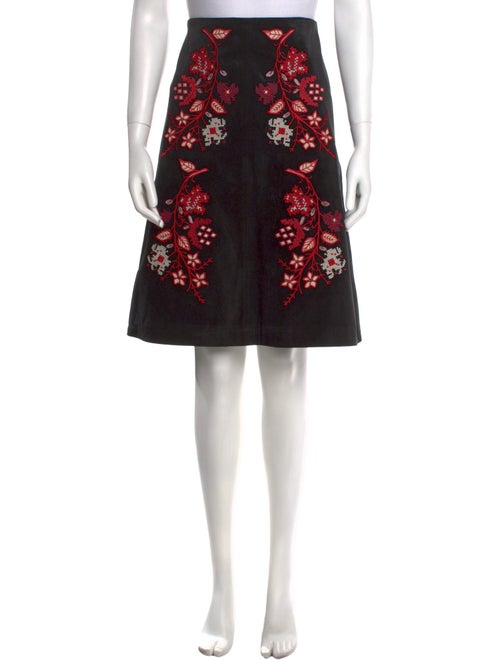 Red Valentino Calf Leather Knee-Length Skirt