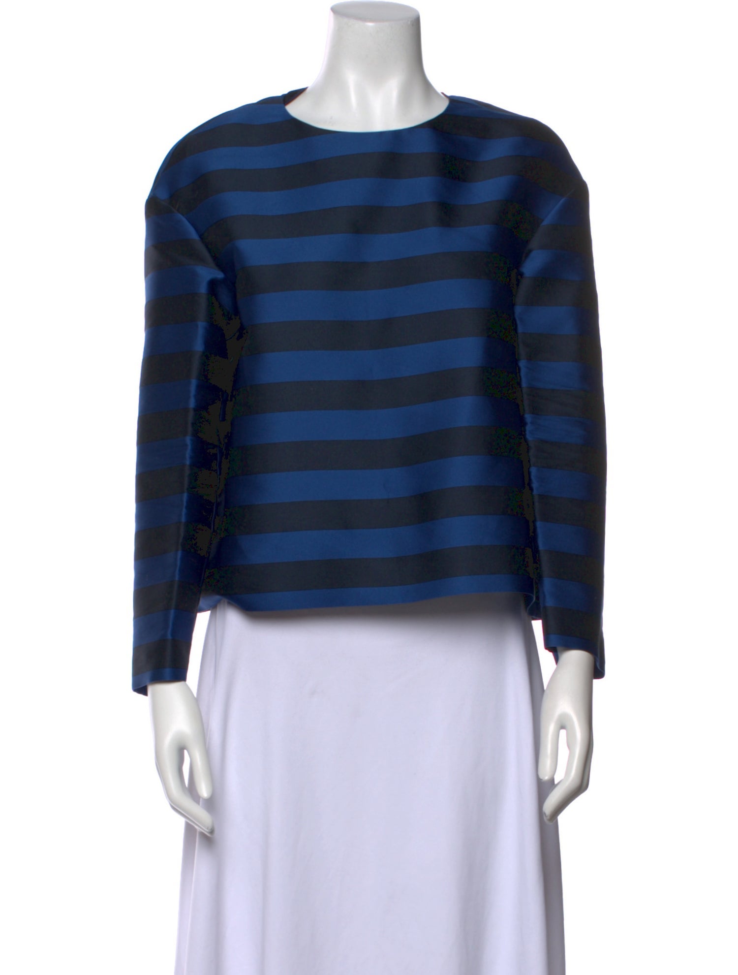 Red Valentino Plaid Print Crew Neck Crop Top